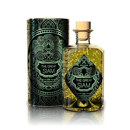 Entdecke die exklusive Premium Spirituose von Michi Palma: The Great Siam Lemongrass-Pandan! Veredelt mit 23 Karat reinem Blattgold und präsentiert in edler Geschenkverpackung - die goldene Gin-Geschenkidee!