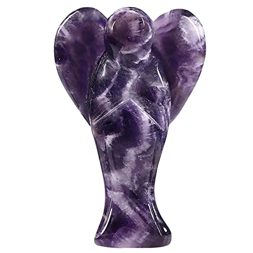Entdecke die magische Schönheit der handgeschnitzten Amethyst Kristall Schutzengel Figur - perfekt für dein Zuhause oder Büro! Schütze dich mit den liebevollen Herzflügeln dieser einzigartigen Engel Statue.