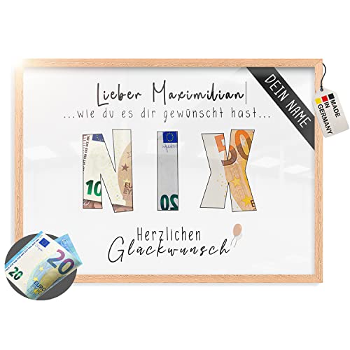 Entdecke das perfekte personalisierte Geldgeschenk für jeden Anlass – myDreamwork® Wunscherfüller im eleganten DIN A5 Rahmen!